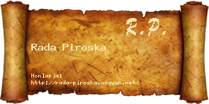 Rada Piroska névjegykártya
